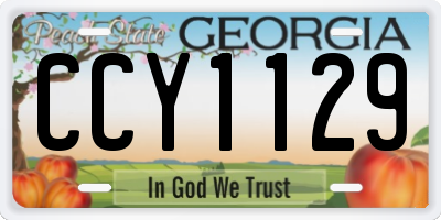 GA license plate CCY1129
