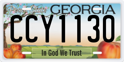 GA license plate CCY1130