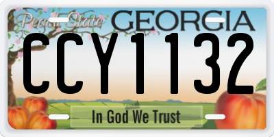 GA license plate CCY1132
