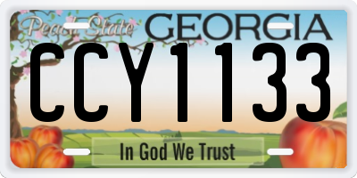 GA license plate CCY1133