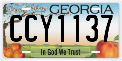 GA license plate CCY1137