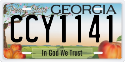 GA license plate CCY1141