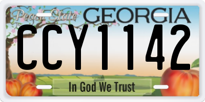 GA license plate CCY1142