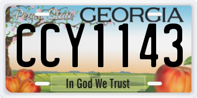 GA license plate CCY1143