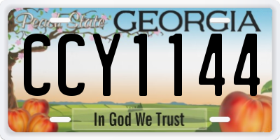 GA license plate CCY1144