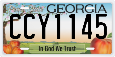 GA license plate CCY1145