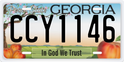 GA license plate CCY1146