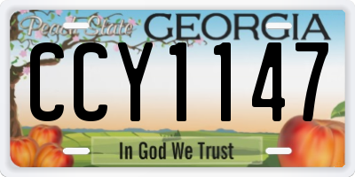GA license plate CCY1147