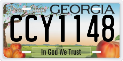 GA license plate CCY1148
