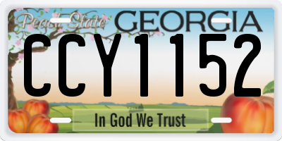 GA license plate CCY1152