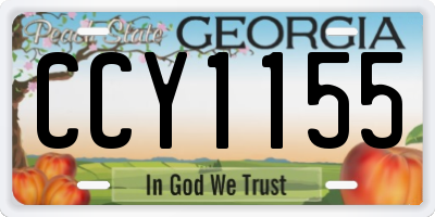 GA license plate CCY1155