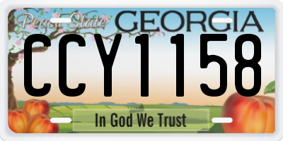 GA license plate CCY1158
