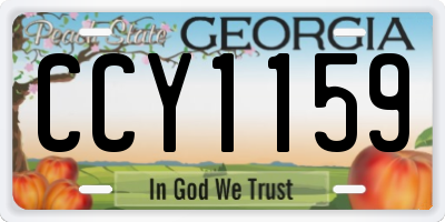 GA license plate CCY1159