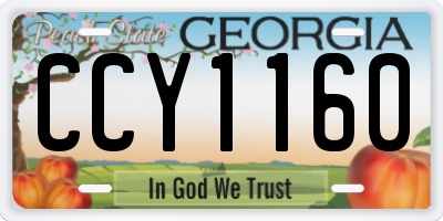 GA license plate CCY1160