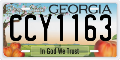 GA license plate CCY1163