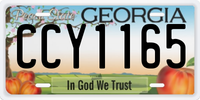 GA license plate CCY1165