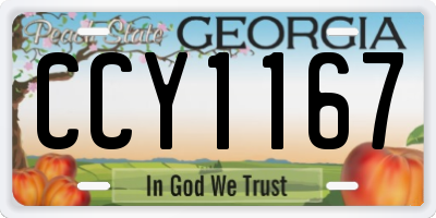 GA license plate CCY1167