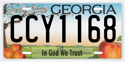 GA license plate CCY1168
