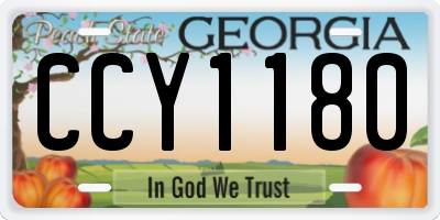 GA license plate CCY1180