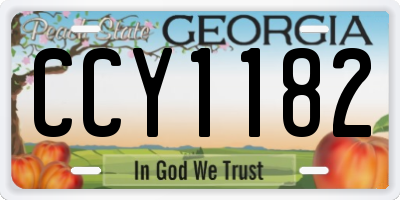 GA license plate CCY1182