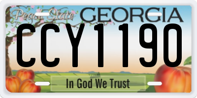 GA license plate CCY1190