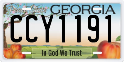 GA license plate CCY1191