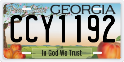 GA license plate CCY1192