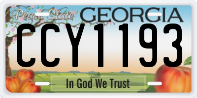 GA license plate CCY1193