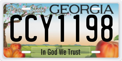 GA license plate CCY1198