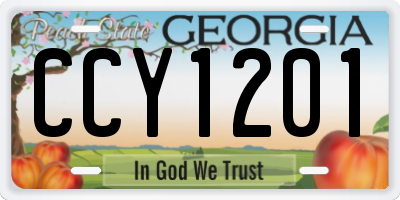 GA license plate CCY1201