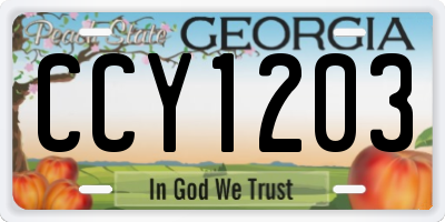 GA license plate CCY1203