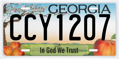 GA license plate CCY1207
