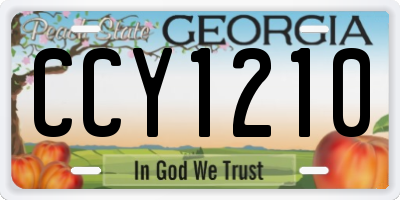 GA license plate CCY1210