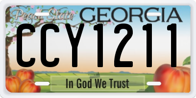 GA license plate CCY1211