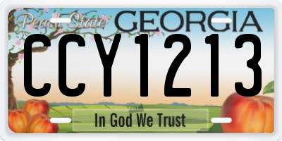 GA license plate CCY1213