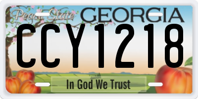GA license plate CCY1218