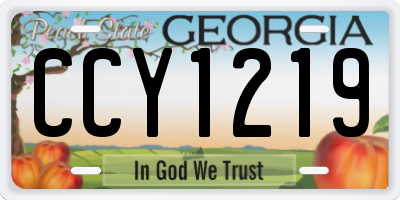 GA license plate CCY1219