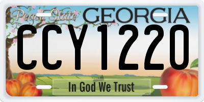 GA license plate CCY1220