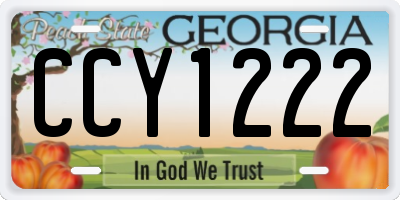 GA license plate CCY1222