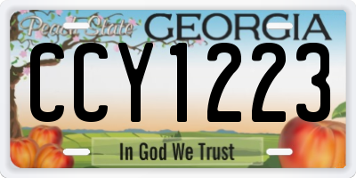 GA license plate CCY1223