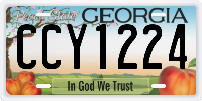 GA license plate CCY1224
