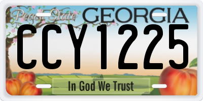 GA license plate CCY1225
