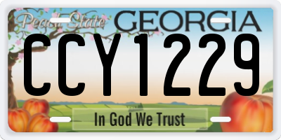 GA license plate CCY1229