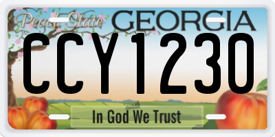 GA license plate CCY1230