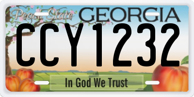 GA license plate CCY1232