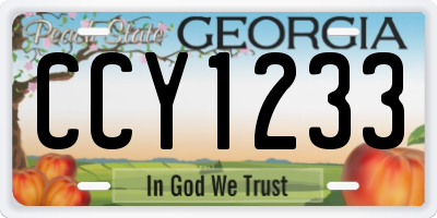 GA license plate CCY1233