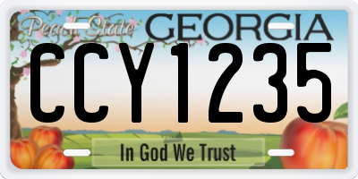GA license plate CCY1235