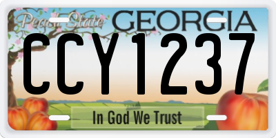 GA license plate CCY1237
