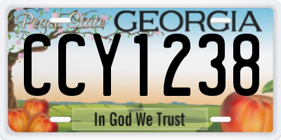 GA license plate CCY1238
