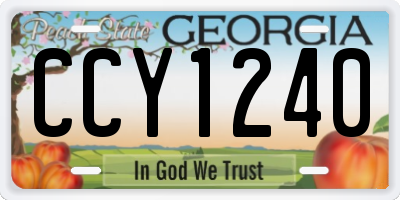 GA license plate CCY1240